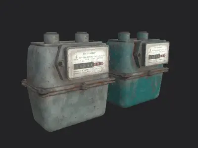Gas Meters Low-poly 3D model
