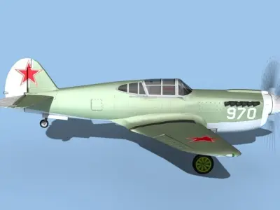 Curtiss P-40F Tomahawk V16 Soviet Union 3D model