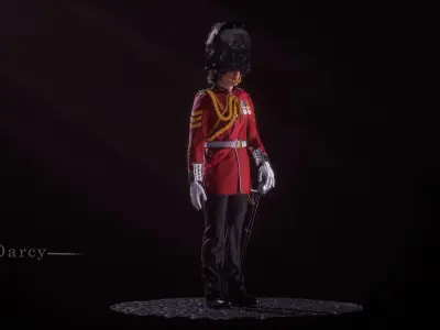 British kings guard Low-poly 3D model