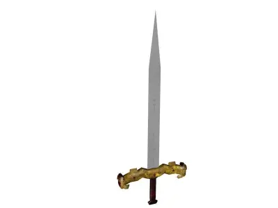 Gold Covered Sword Free low-poly 3D model