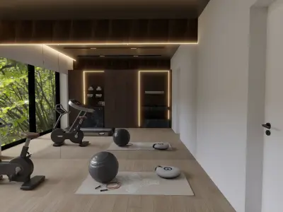 Mini GYM Blender Scene Free 3D model