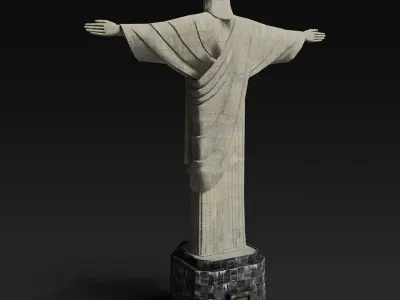 Christ statue Low-poly 3D model