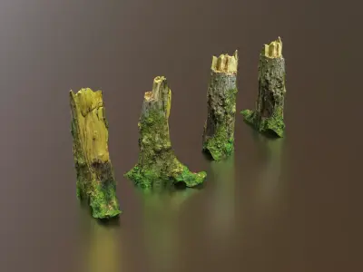 Tree Stump 4k -Part 11- Free low-poly 3D model