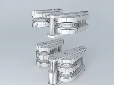 Hoists pair of plastic clamps 3D model