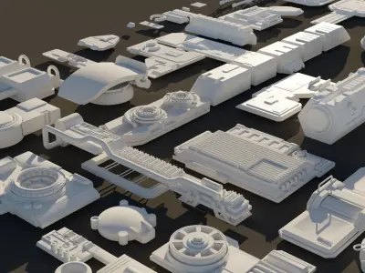 Scifi Kitbashing Set 3 3D model