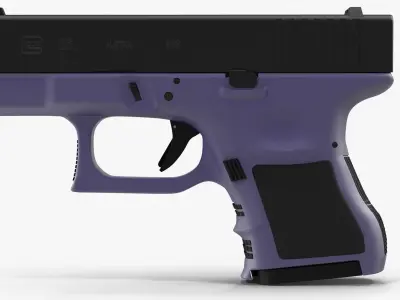 Glock 26 Purple Low-poly 3D model