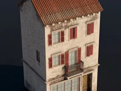 Mediterranean House 04 Low-poly 3D model