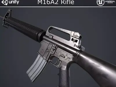 M16A2 Rifle Low-poly 3D model