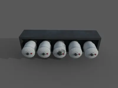 Electrical fuses - standard and damaged Low-poly 3D model