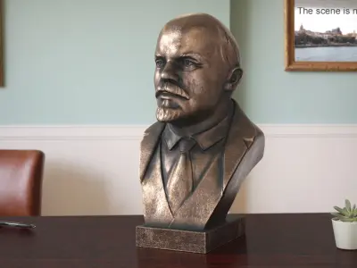 Bust of Lenin Soviet Revolutionary Bronze 3D model