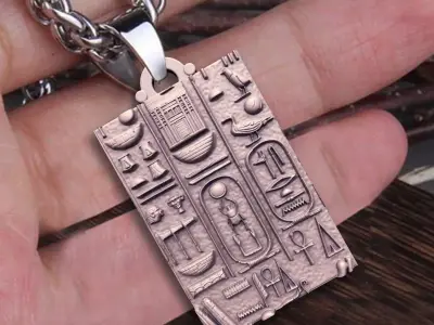 ANCIENT EGYPTIAN PART OF THE WALL PENDANT 3D print model