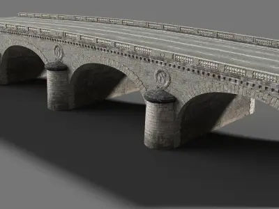 Seine bridge Low-poly 3D model