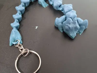 Lizard Dragon Keychain - flexi fidget toy 3D print model
