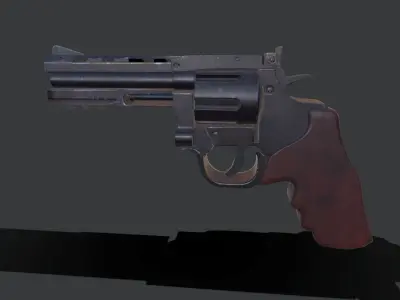 Revolver GunModel Low-poly 3D model