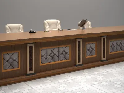Table courtroom desk 3D model