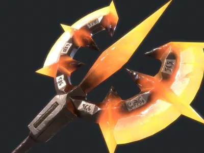 Fantasy Stylish- Axe of Chaos Low-poly 3D model