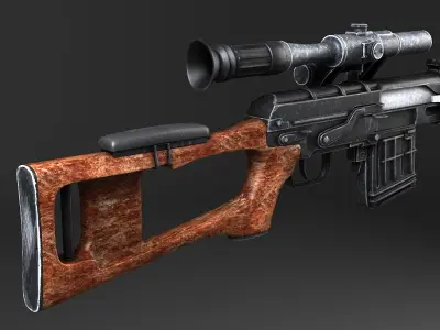 SWD Dragunov sniper rifle 3D model