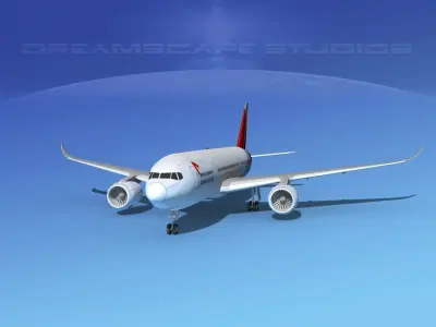 Airbus A350-800 Asiana 3D model
