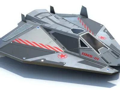 Sci-Fi Combat Spaceship Low-poly 3D model
