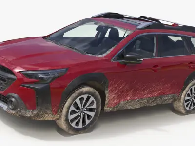 2025 Subaru Outback Crimson Red Dirty 3D model