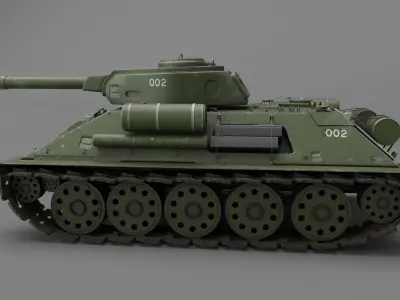 Tank T-34 3d model Soviet medium tank  world war weapon 3D model