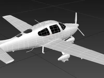 Cirrus SR22 Low Poly Static Airport Low-poly 3D model