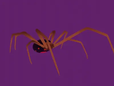 Red Widow Spider Low-poly 3D model
