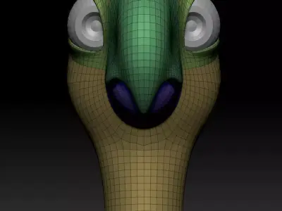 Stylised Macaw Head Base mesh 3D model