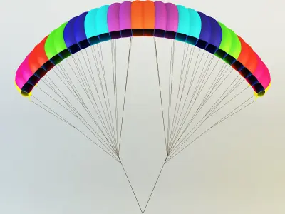 Paraglider v 1 Colorful Parachute 3D model