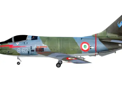 Lowpoly Fiat G91Y Aircraft Low-poly 3D model