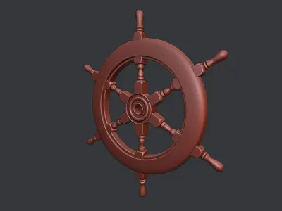 Ship Navigation Steering wheel Low-poly 3D model
