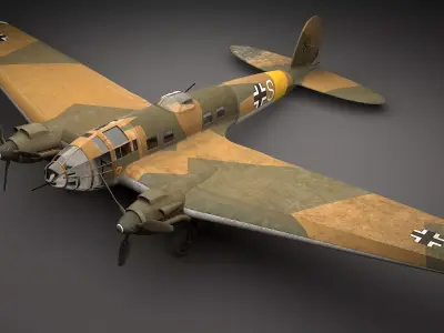 Heinkel He 111 german bomber 3D model