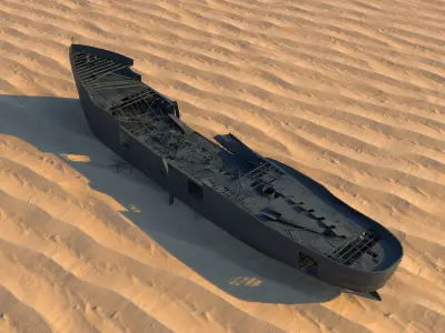 Ship wreck steamer 3D model