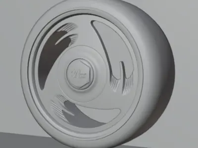 Billet Star Japan - 3spoke unknown name wheel Low-poly 3D model