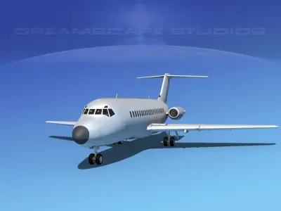 Douglas DC-9-20 Bare Metals 3D model