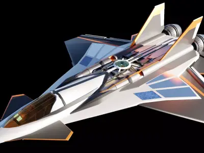 SciFi Jet Free low-poly 3D model