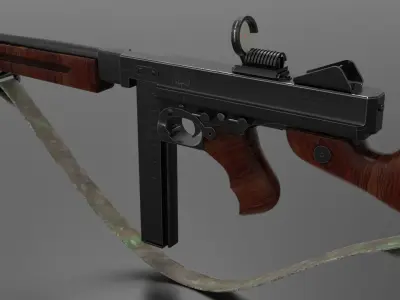 Fps weapon m1A1 ww2 Fps - Tps Low-poly 3D model