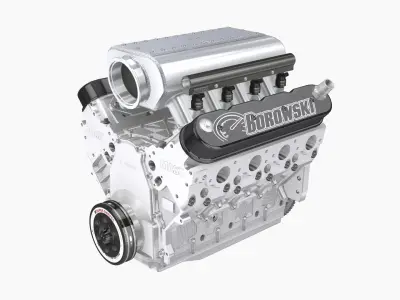 Noonan LS-Edge 495cui Borowski engine Low-poly 3D model