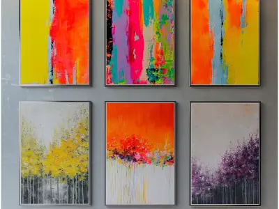 Collection of paintings abstract art part 9 3D model