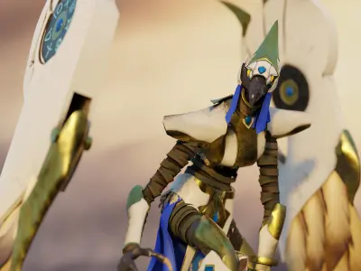 Harpy Guardian of the Sky Low-poly 3D model