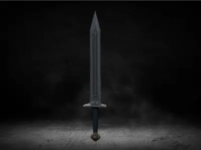 Medieval Kings Relic Greatsword High-poly 3D Model 3D model