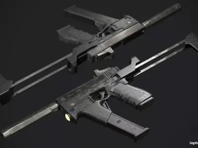 glock 17 With Flux Defence FlashMag Low-poly 3D model