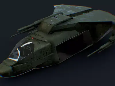 Futuristic Sci-Fi AirForce Helicopter Space Ship 3D model