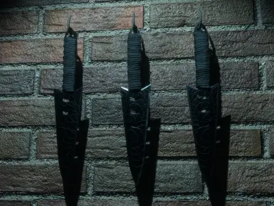 Stealth Throwing Knife 3D model