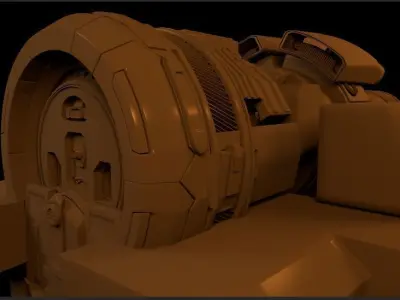 Spaceship part Free 3D model