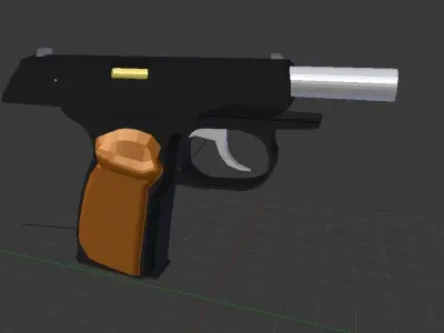 Makarov LowPoly gun Free 3D model