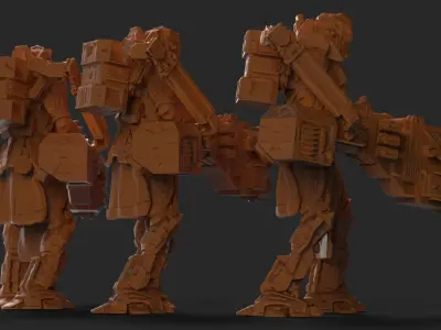 Battle Armor Chaingun minigun Infantry Squad 3D print model