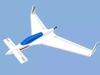 Plane1X airplane flying in sky 3D model
