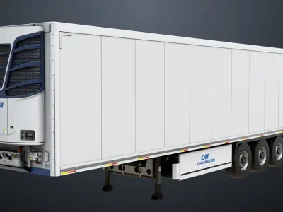 Refrigerator Trailer 05 for Heavy Truck PBR Low-poly 3D model