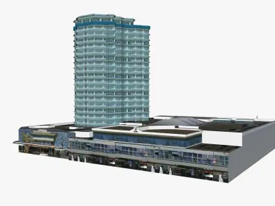 Ocean Plaza Resort Low-poly 3D model